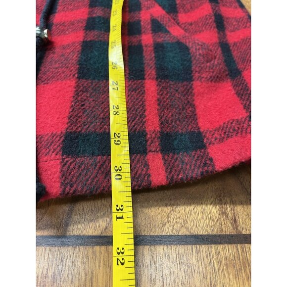 Vtg Miss New Yorker Women’s Modern Lg Red Plaid Oversized Wool Blend Tartan Coat - Picture 10 of 16